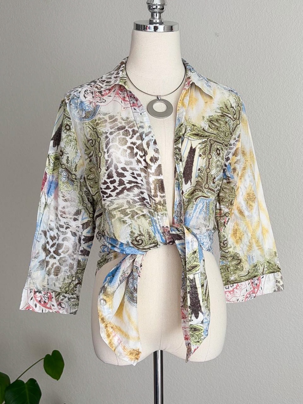 Chico’s Mixed Print Button-Up Shirt - Multi
